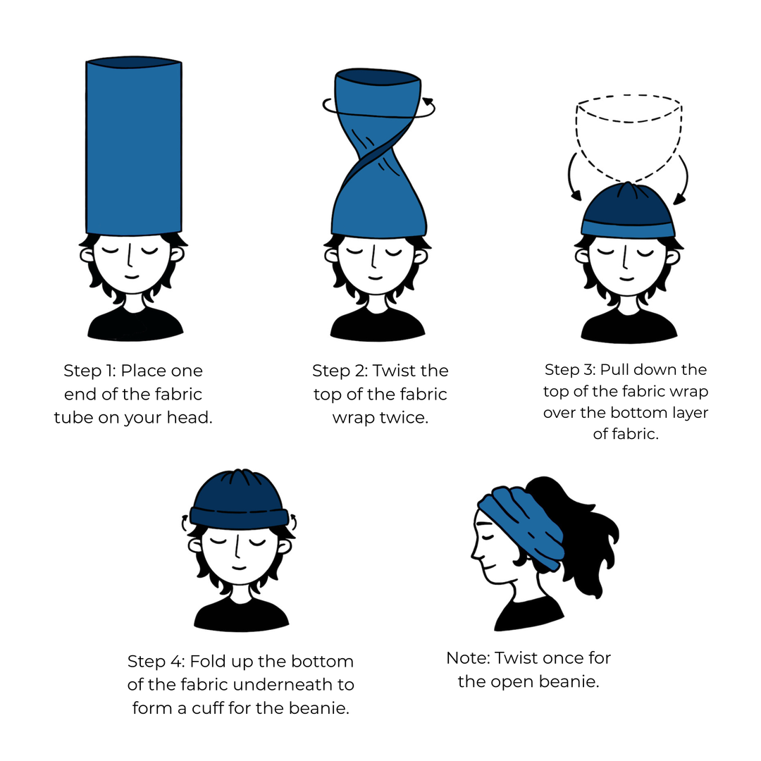 Black Merino Beanie Wrap