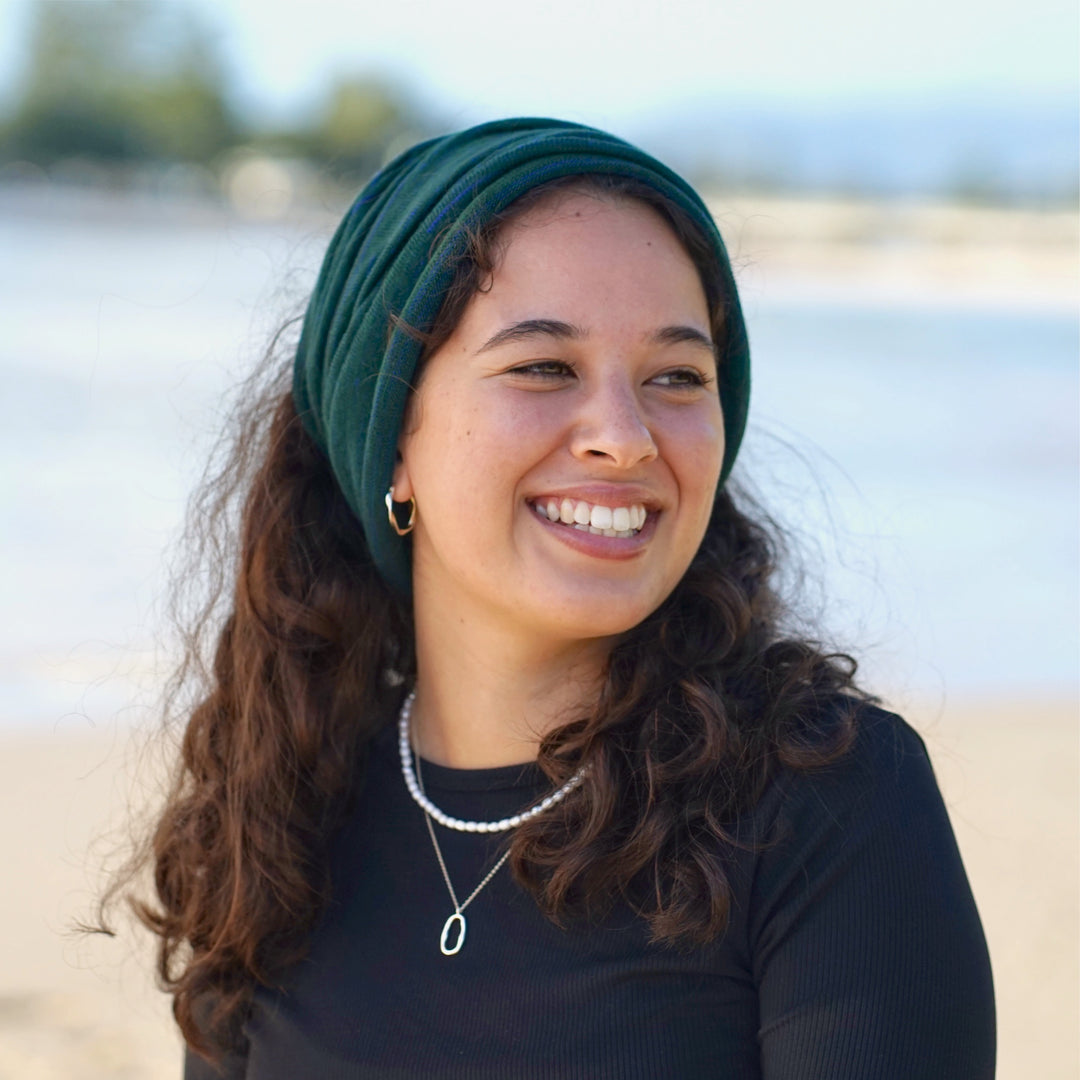 Forest Green Merino Beanie Wrap