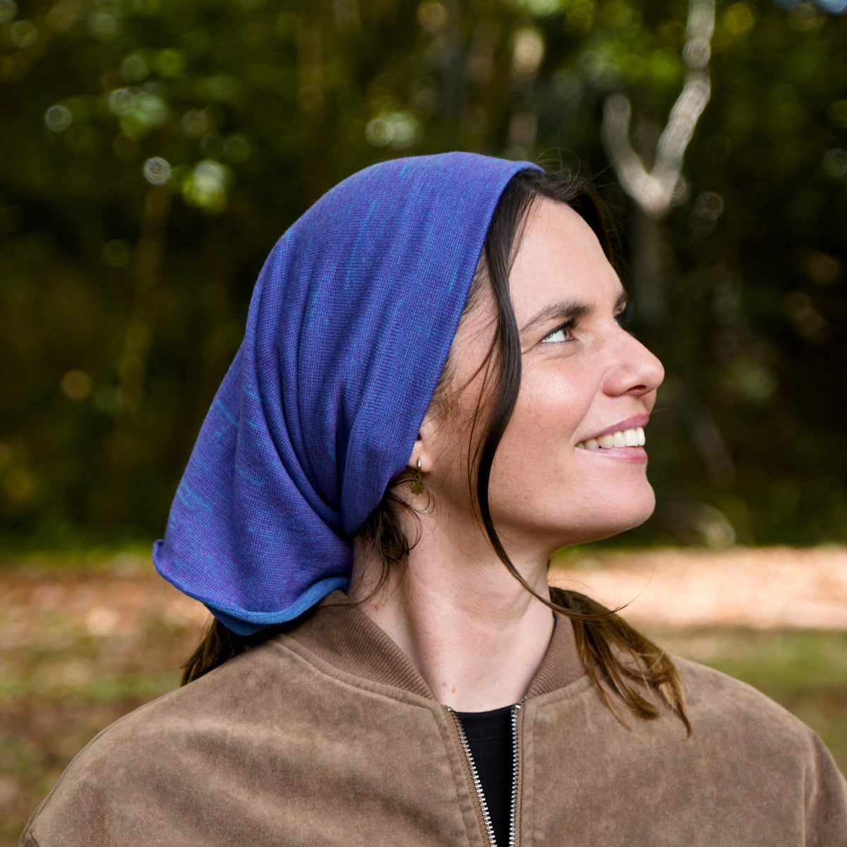 Amethyst & Blue Reversible Merino Beanie Wrap