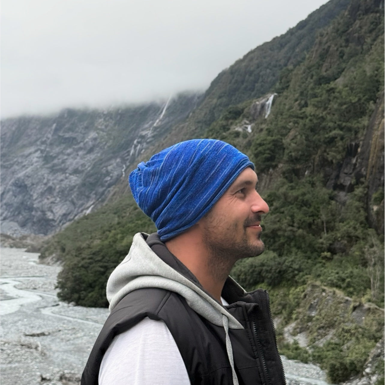 Alpine Blue Merino Beanie Wrap