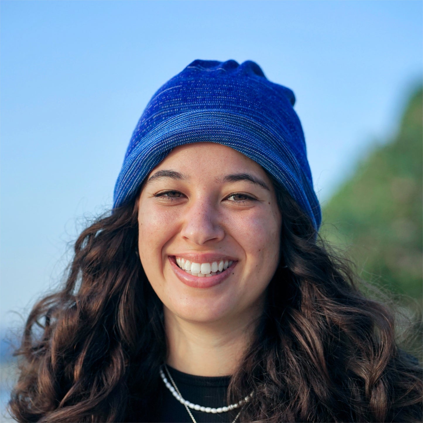 Alpine Blue Merino Beanie Wrap
