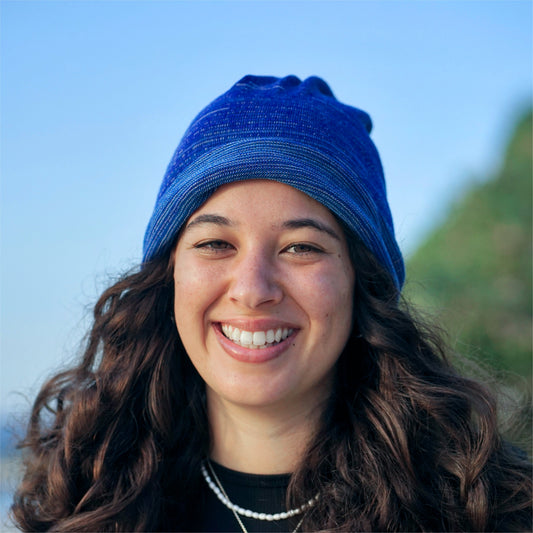 Alpine Blue Merino Beanie Wrap