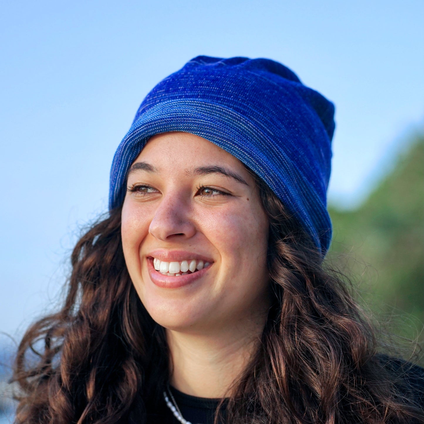 Alpine Blue Merino Beanie Wrap