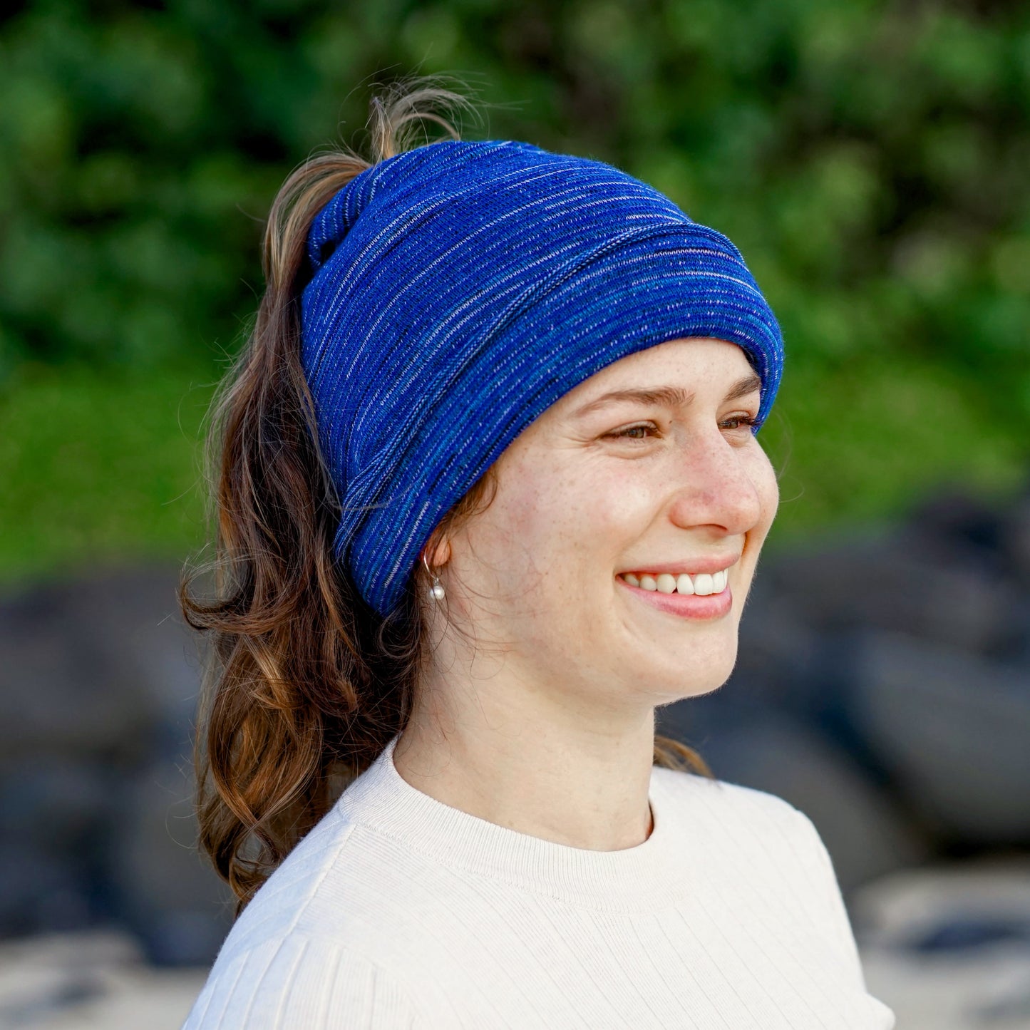 Alpine Blue Merino Beanie Wrap