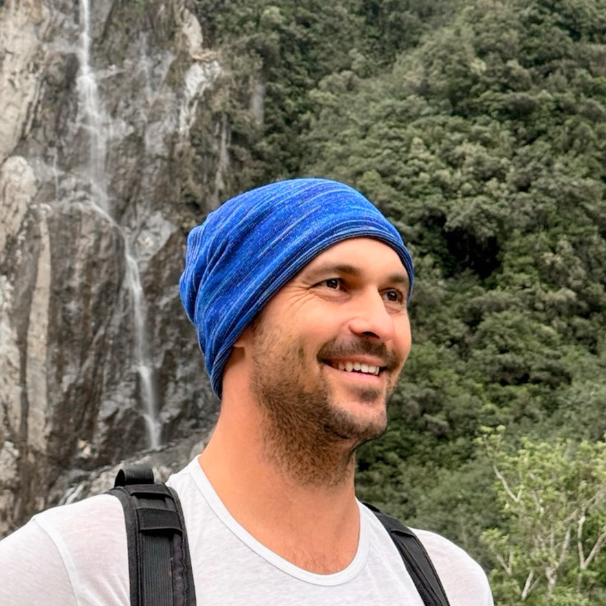 Alpine Blue Merino Beanie Wrap
