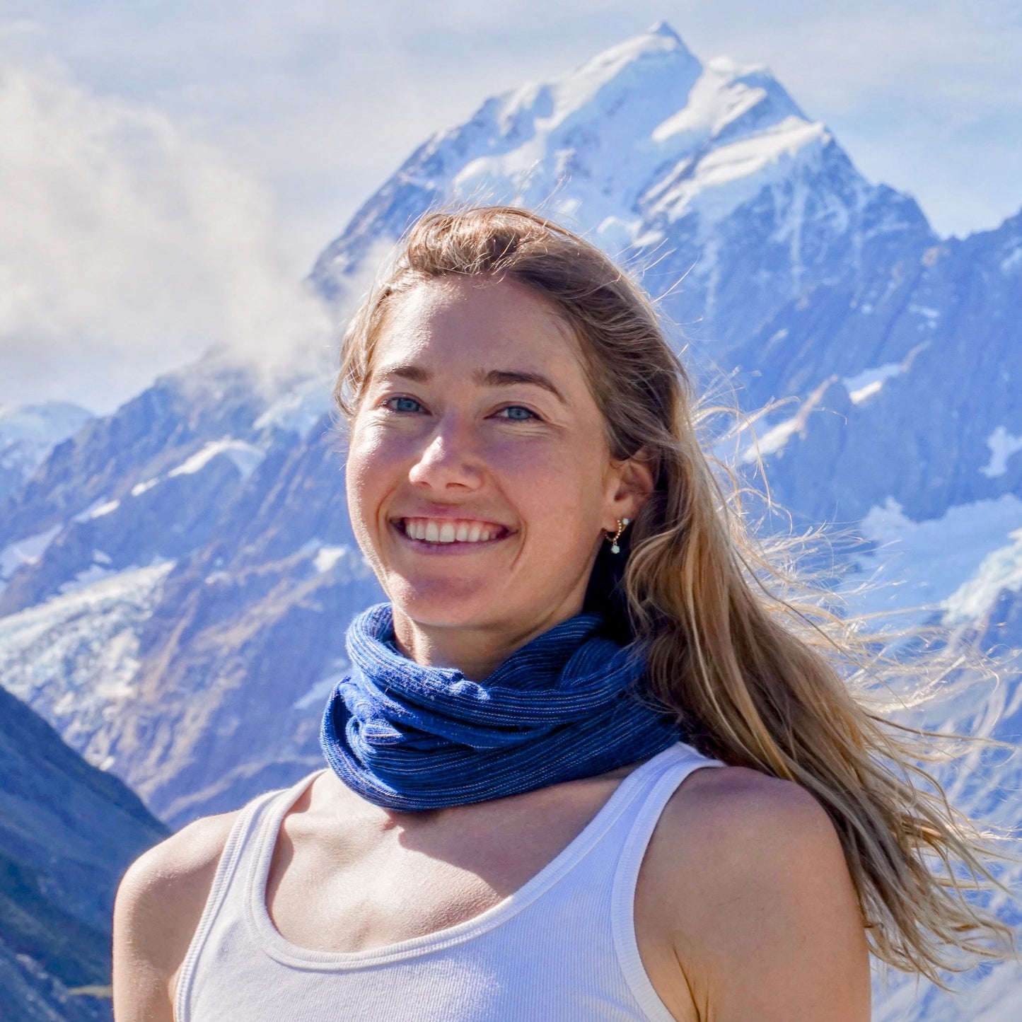 Alpine Blue Merino Beanie Wrap