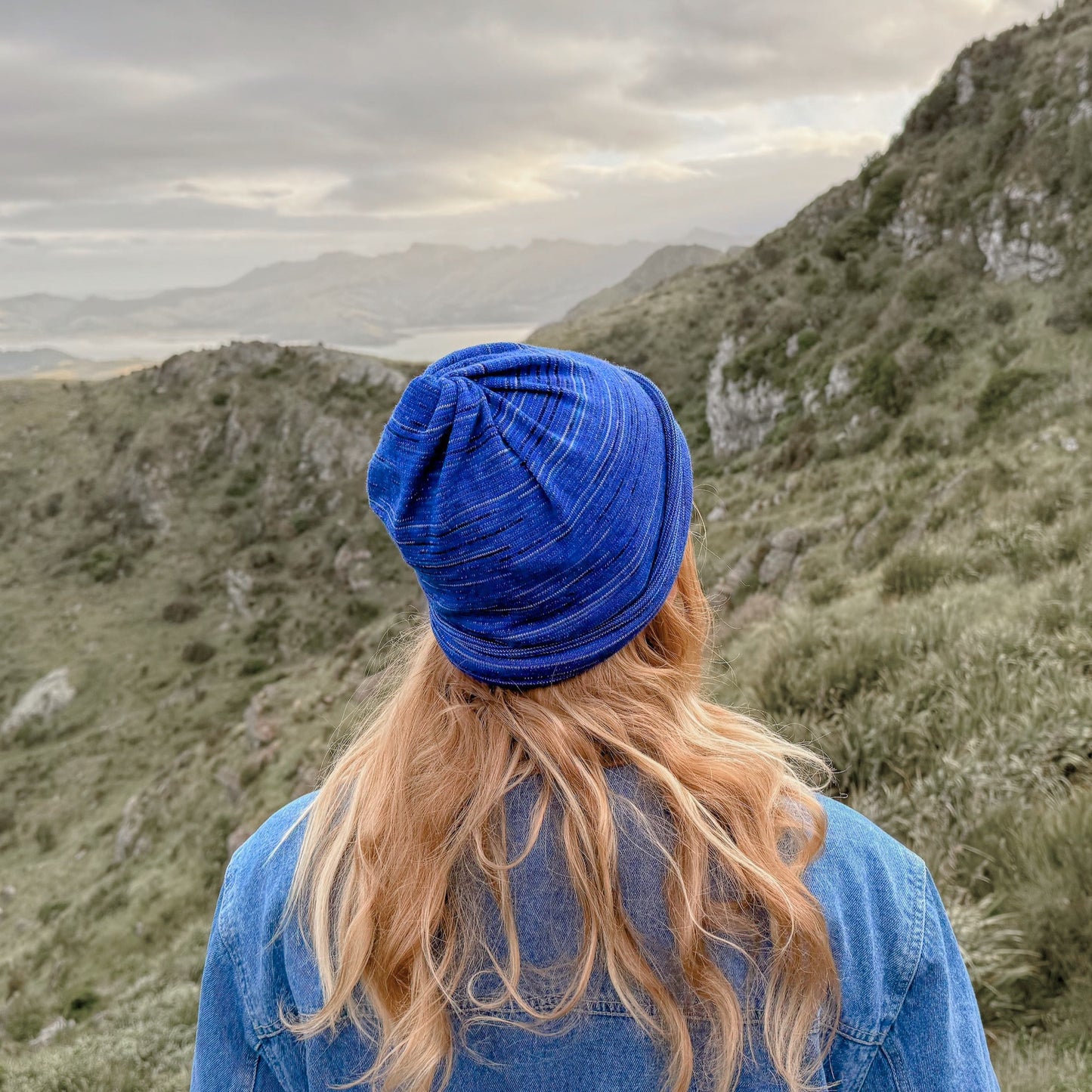 Alpine Blue Merino Beanie Wrap