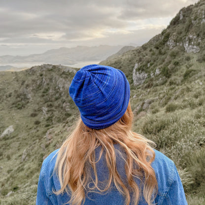 Alpine Blue Merino Beanie Wrap
