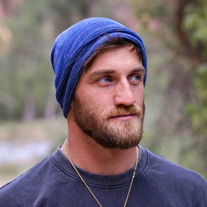 Alpine Blue Merino Beanie Wrap