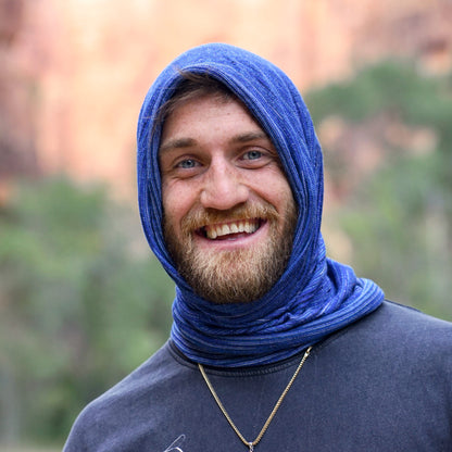 Alpine Blue Merino Beanie Wrap