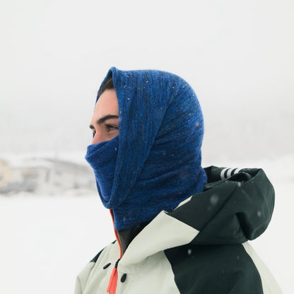 Alpine Blue Merino Beanie Wrap