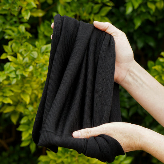 Black Merino Beanie Wrap