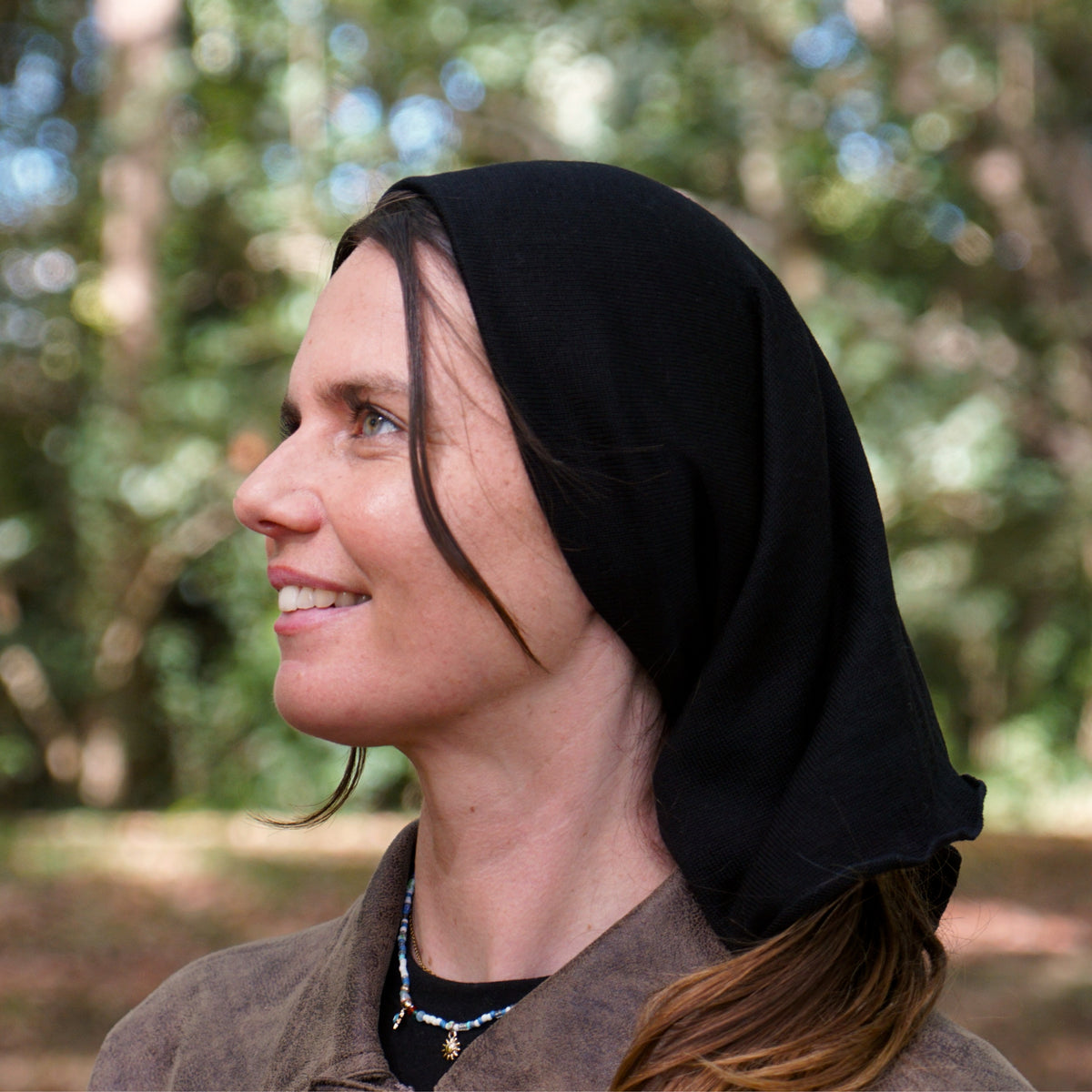 Black Merino Beanie Wrap