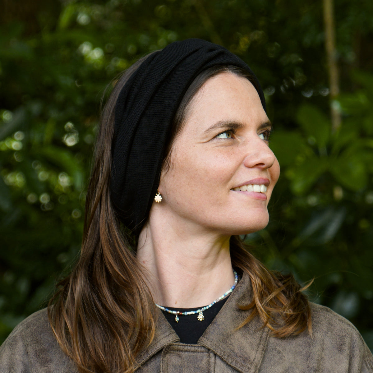 Black Merino Beanie Wrap