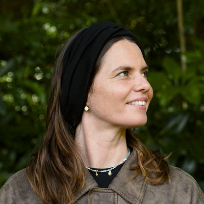 Black Merino Beanie Wrap