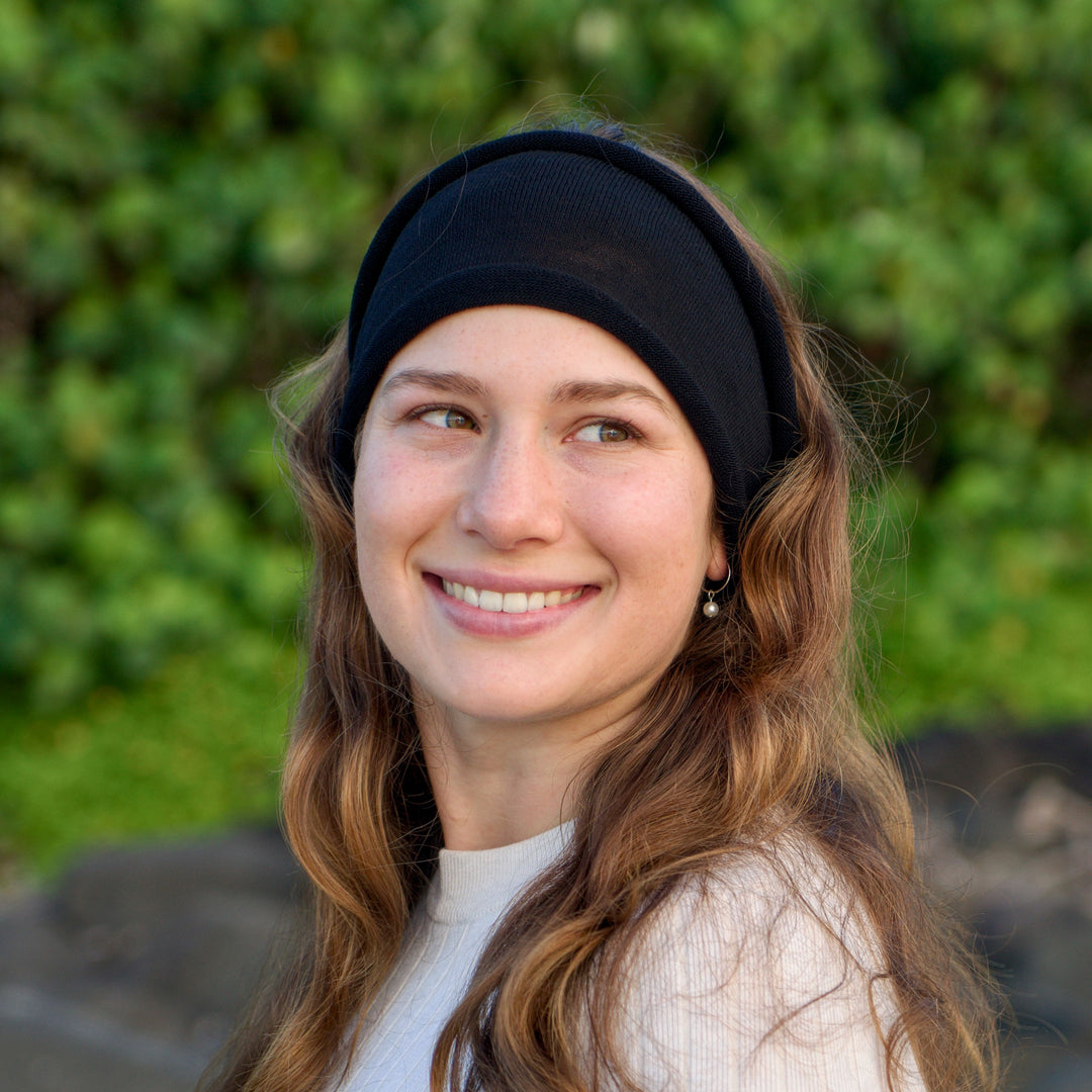 Black Merino Wide Headband