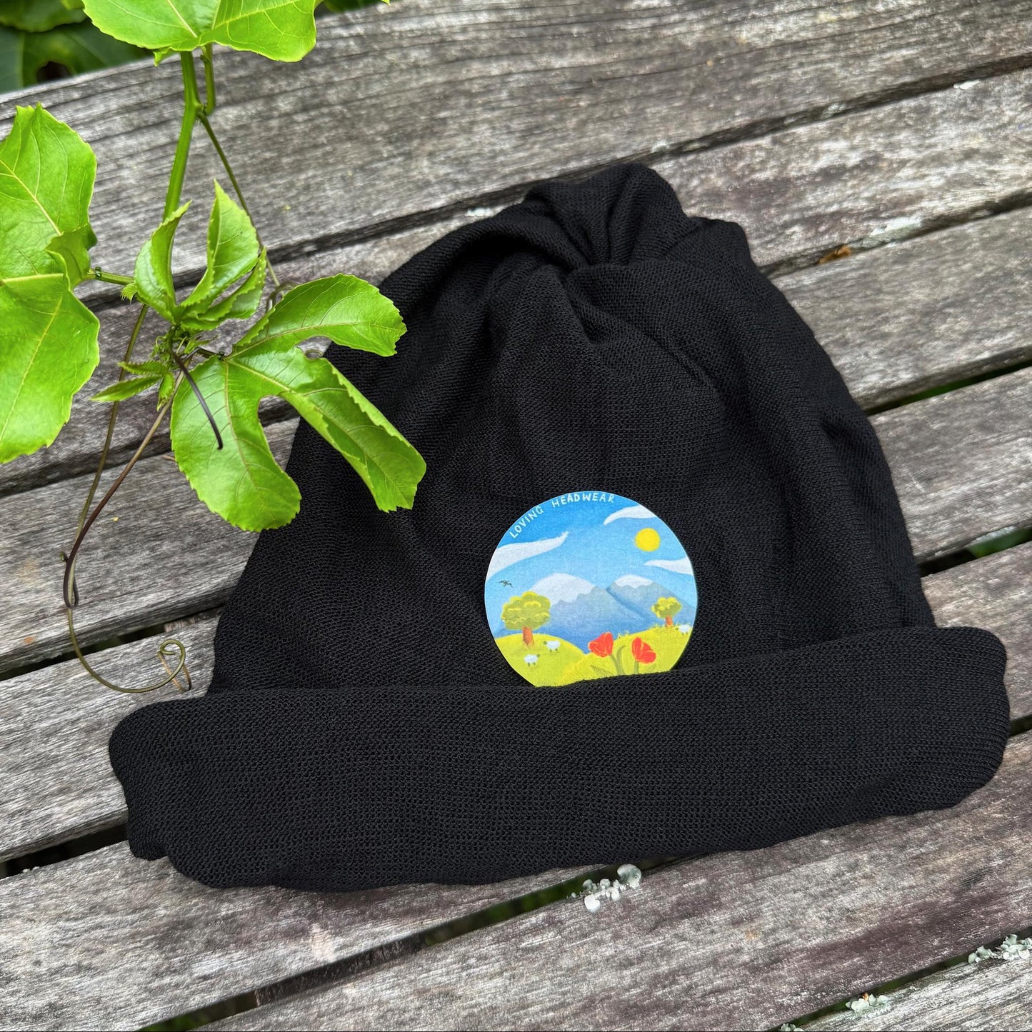 Black Merino Beanie Wrap