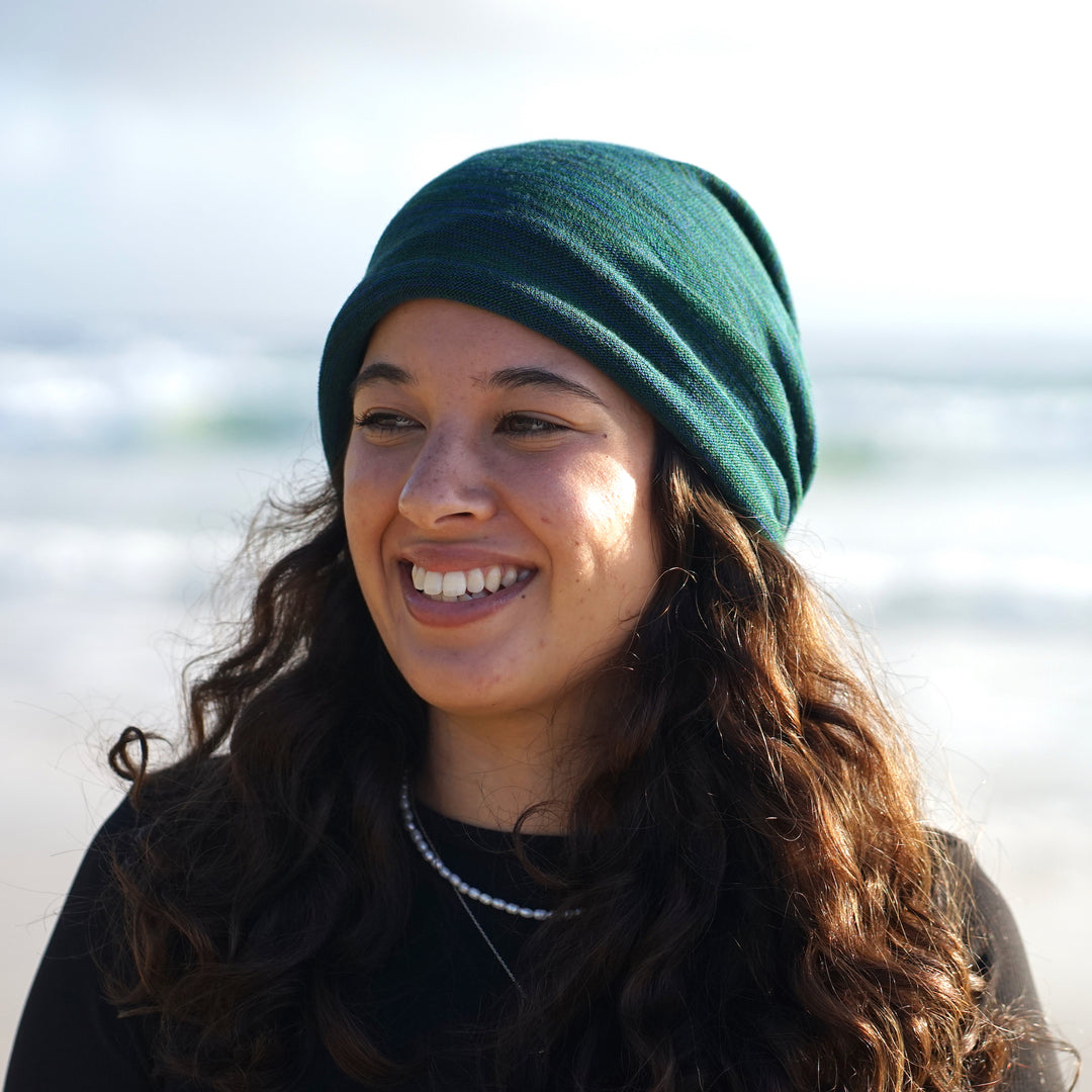 Merino Beanie Wrap - Forest Green