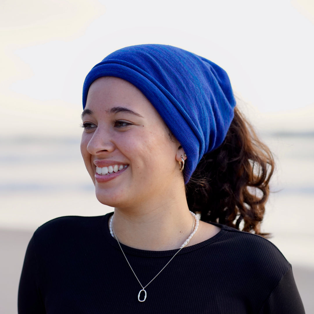 Merino Beanie Wrap - Lapis Blues