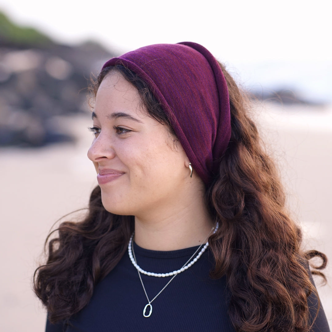 Merino Wide Headband - Rustic Plum