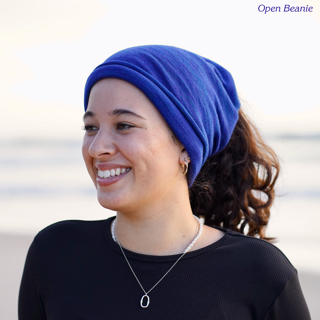 Merino Beanie Wrap - Lapis Blues