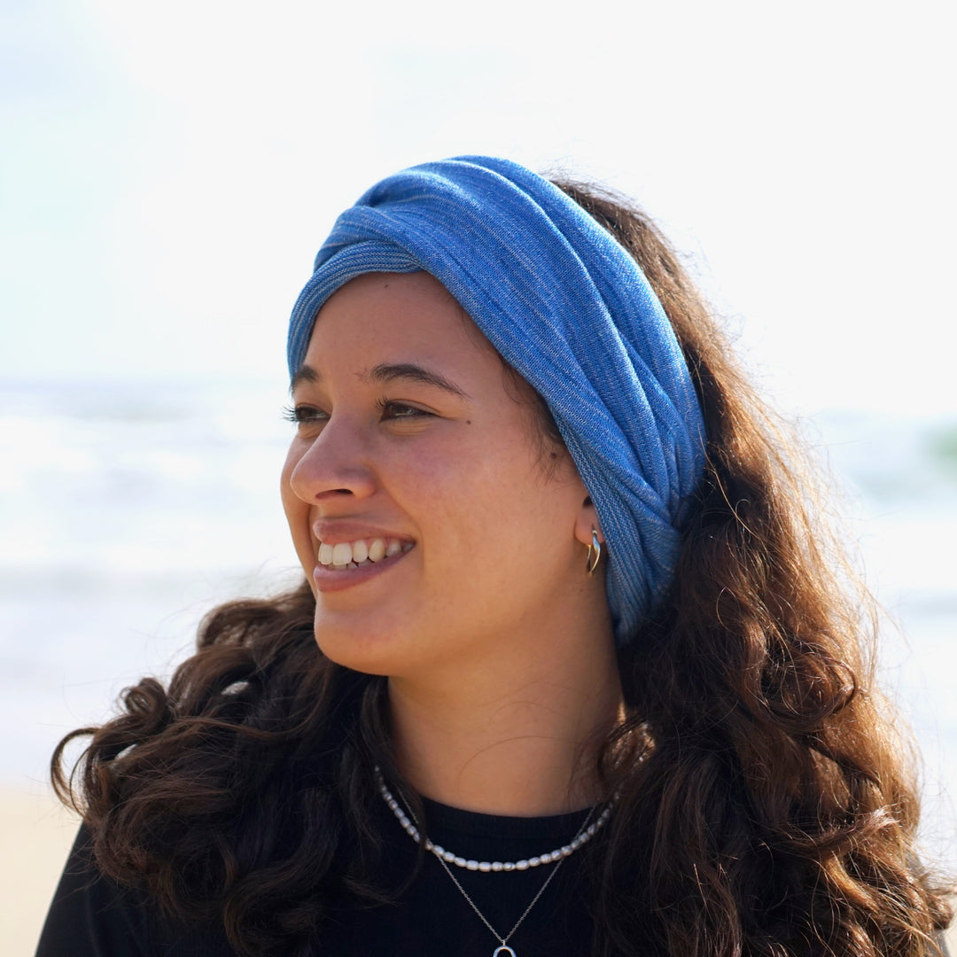 Merino Beanie Wrap - Ice Blues