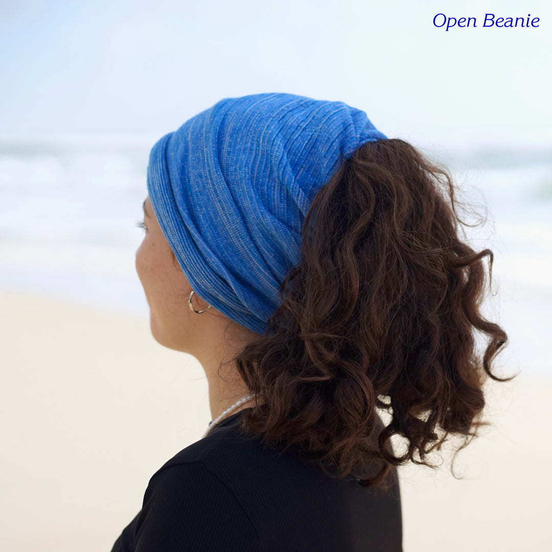 Merino Beanie Wrap - Ice Blues