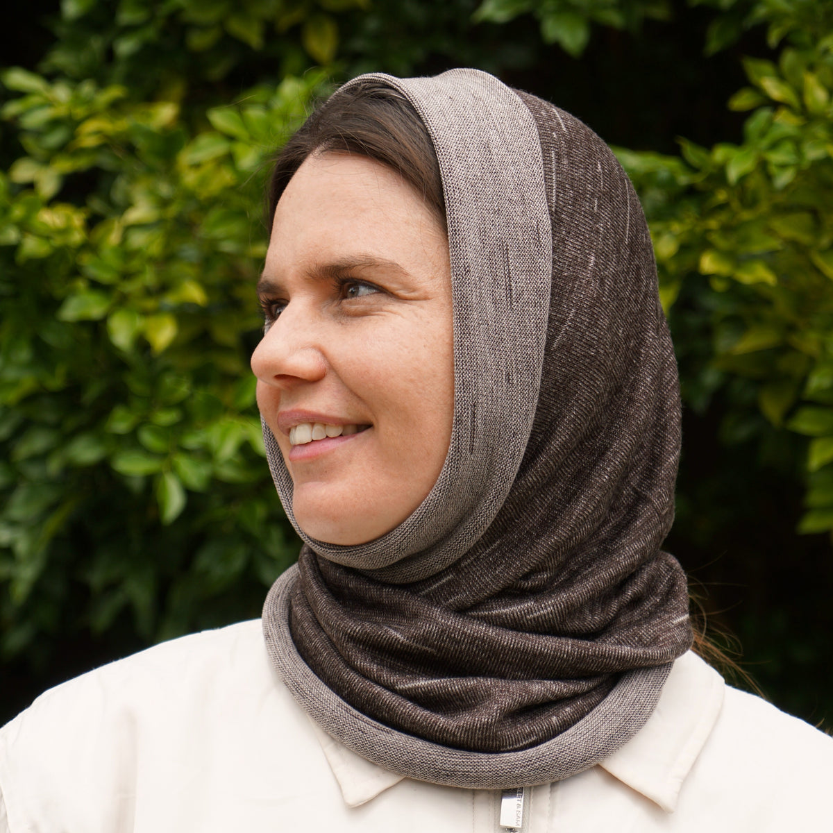 Driftwood Reversible Merino Beanie Wrap