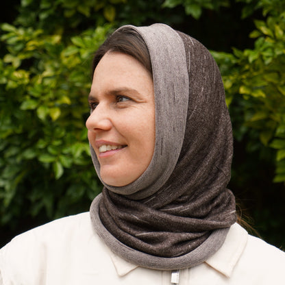 Driftwood Reversible Merino Beanie Wrap