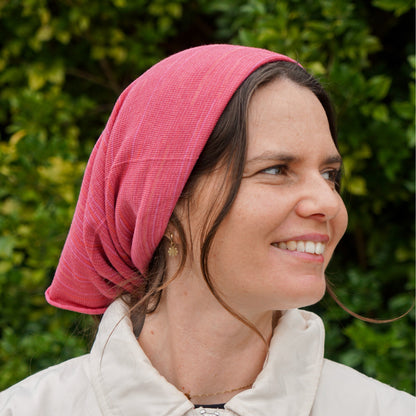 Dusky Pink Merino Beanie Wrap