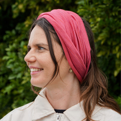Dusky Pink Merino Beanie Wrap