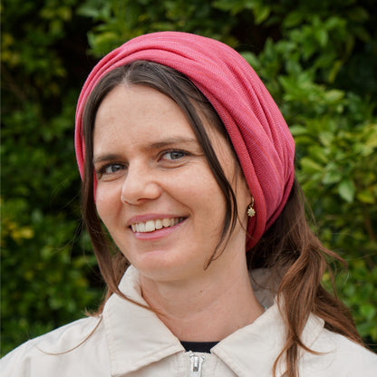 Dusky Pink Merino Beanie Wrap