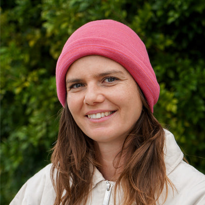 Dusky Pink Merino Beanie Wrap