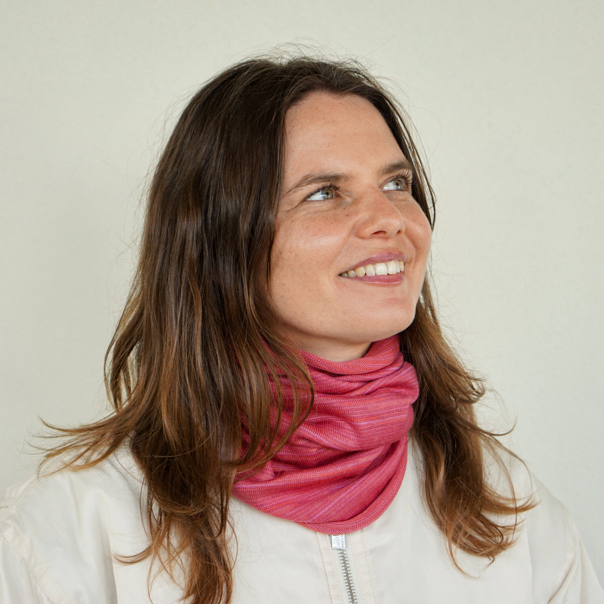 Dusky Pink Merino Beanie Wrap