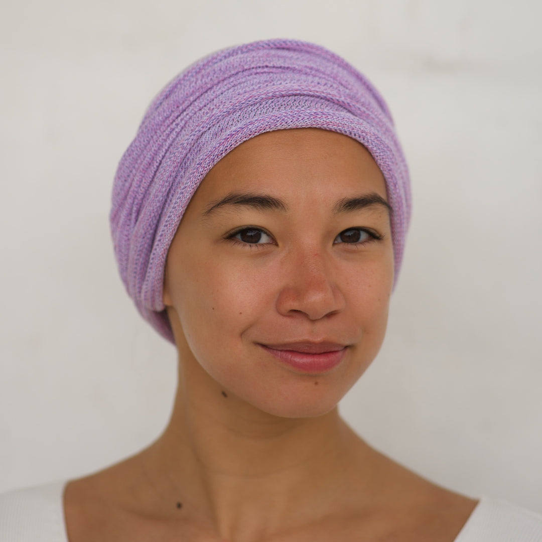 Lilac Cream Turban Wrap/ Head wrap
