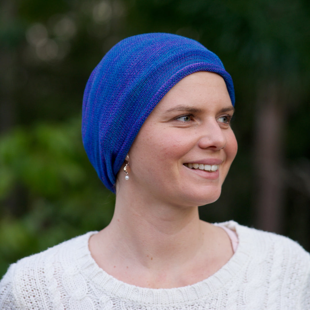 Ocean Blues Turban Wrap / Head Wrap Hand dyed