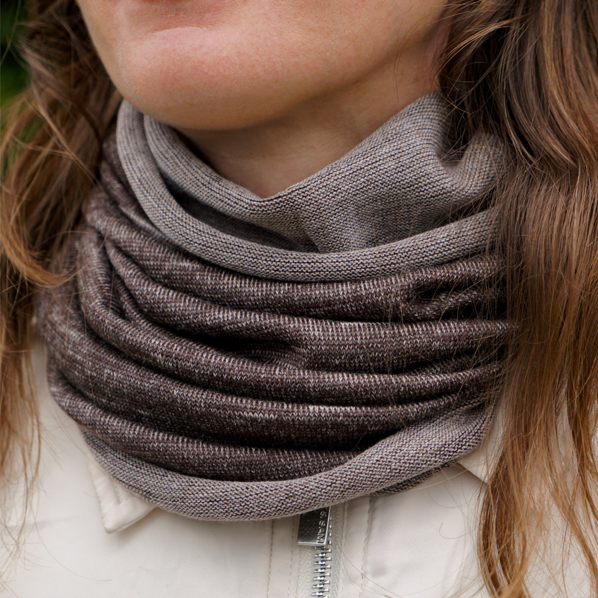 Driftwood Reversible Merino Beanie Wrap
