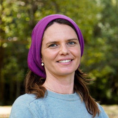 Fuchsia Reversible Merino Beanie Wrap