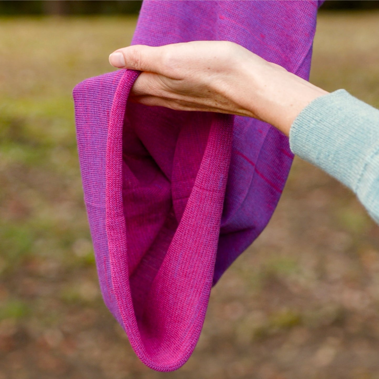 Fuchsia Reversible Merino Beanie Wrap