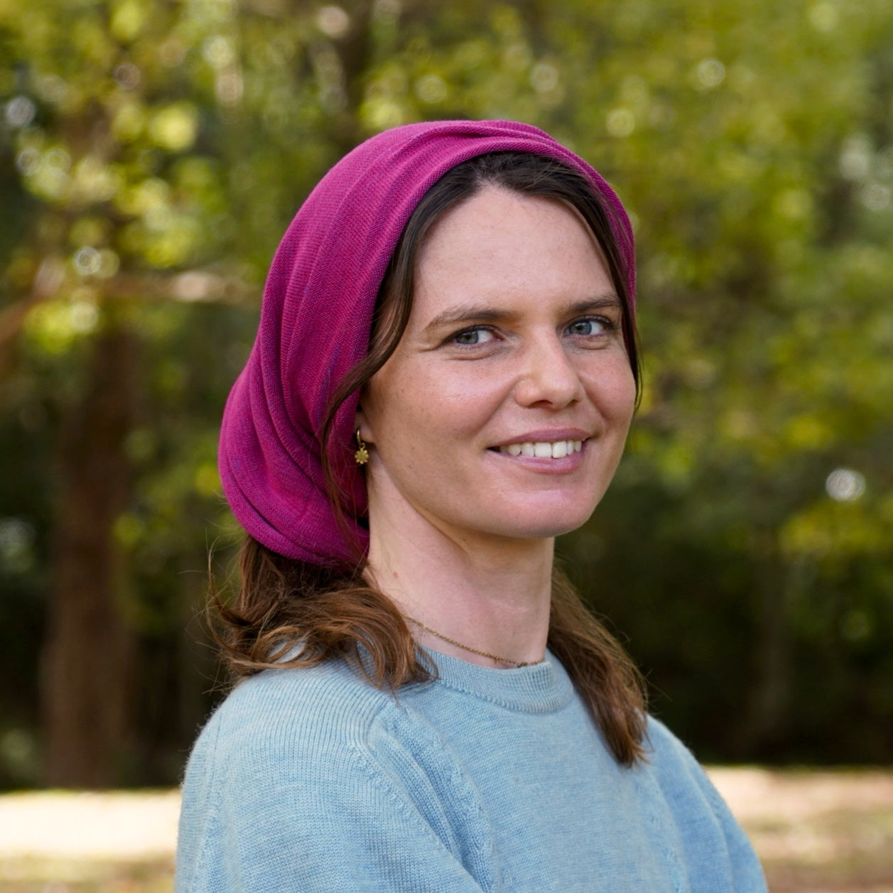 Fuchsia Reversible Merino Beanie Wrap