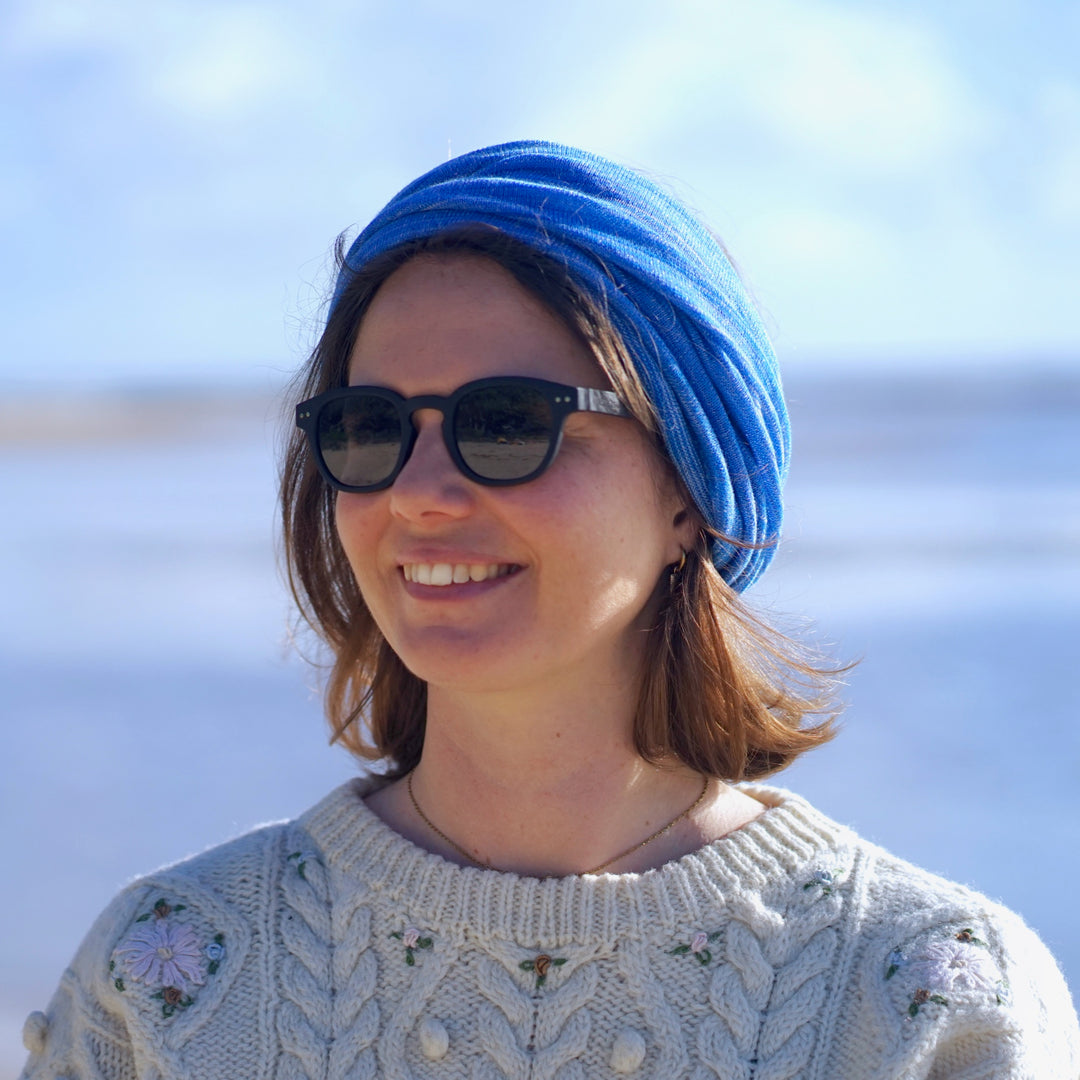 Merino Beanie Wrap - Ice Blues