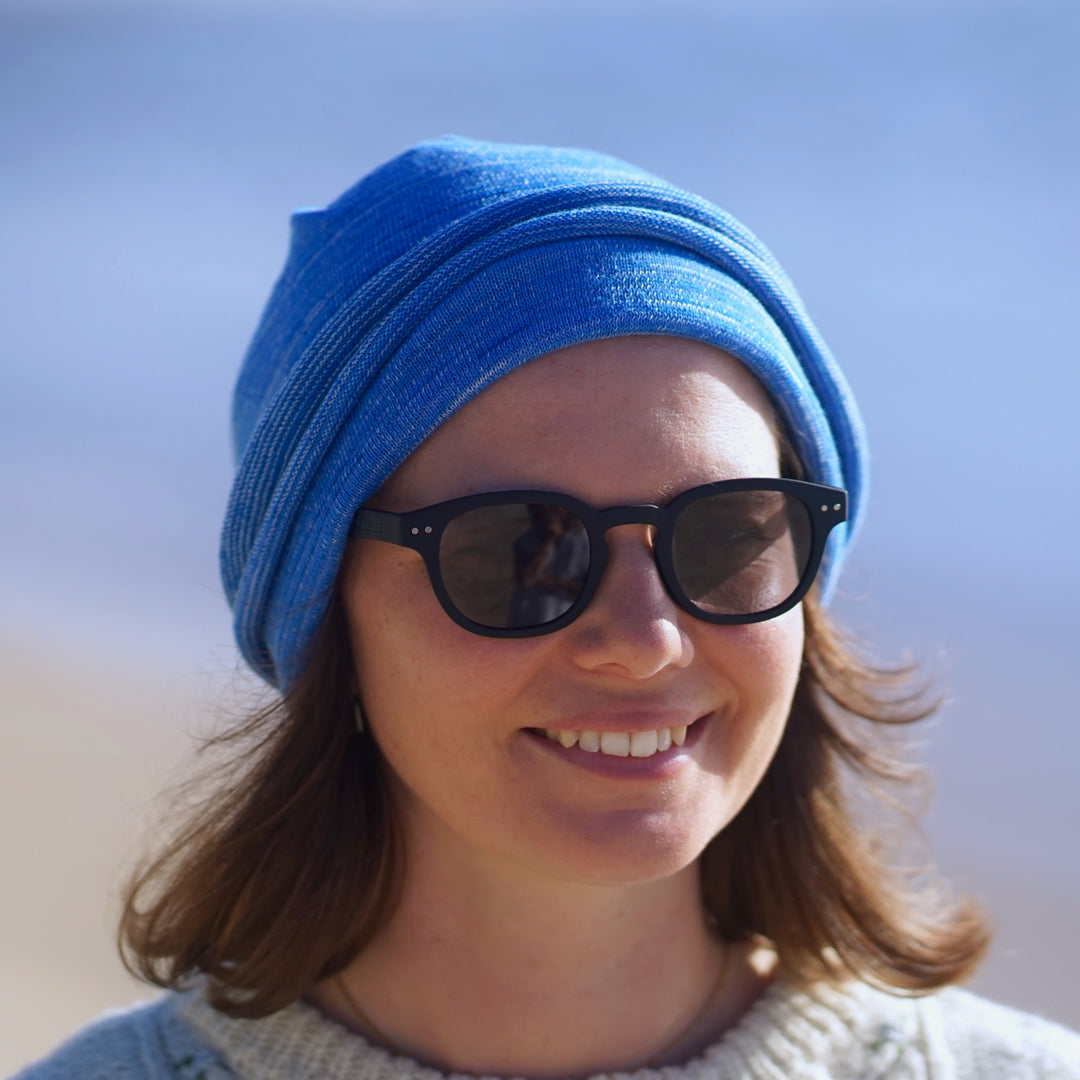 Merino Beanie Wrap - Ice Blues