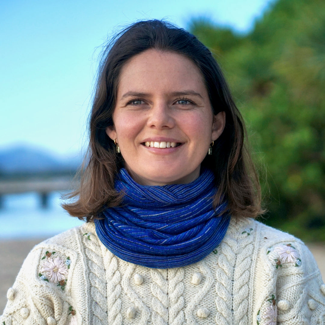 Merino Beanie Wrap - Alpine Blues