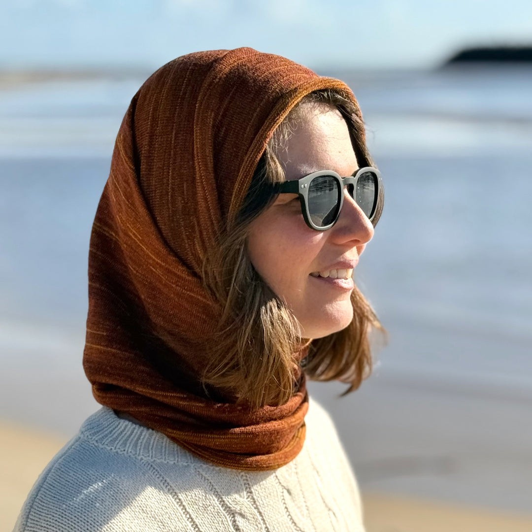 Merino Beanie Wrap - Redwood