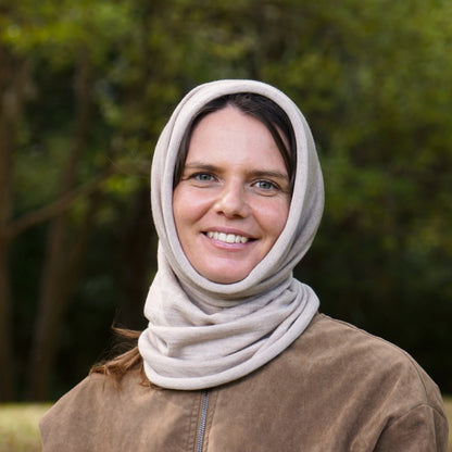 Sand Merino Beanie Wrap