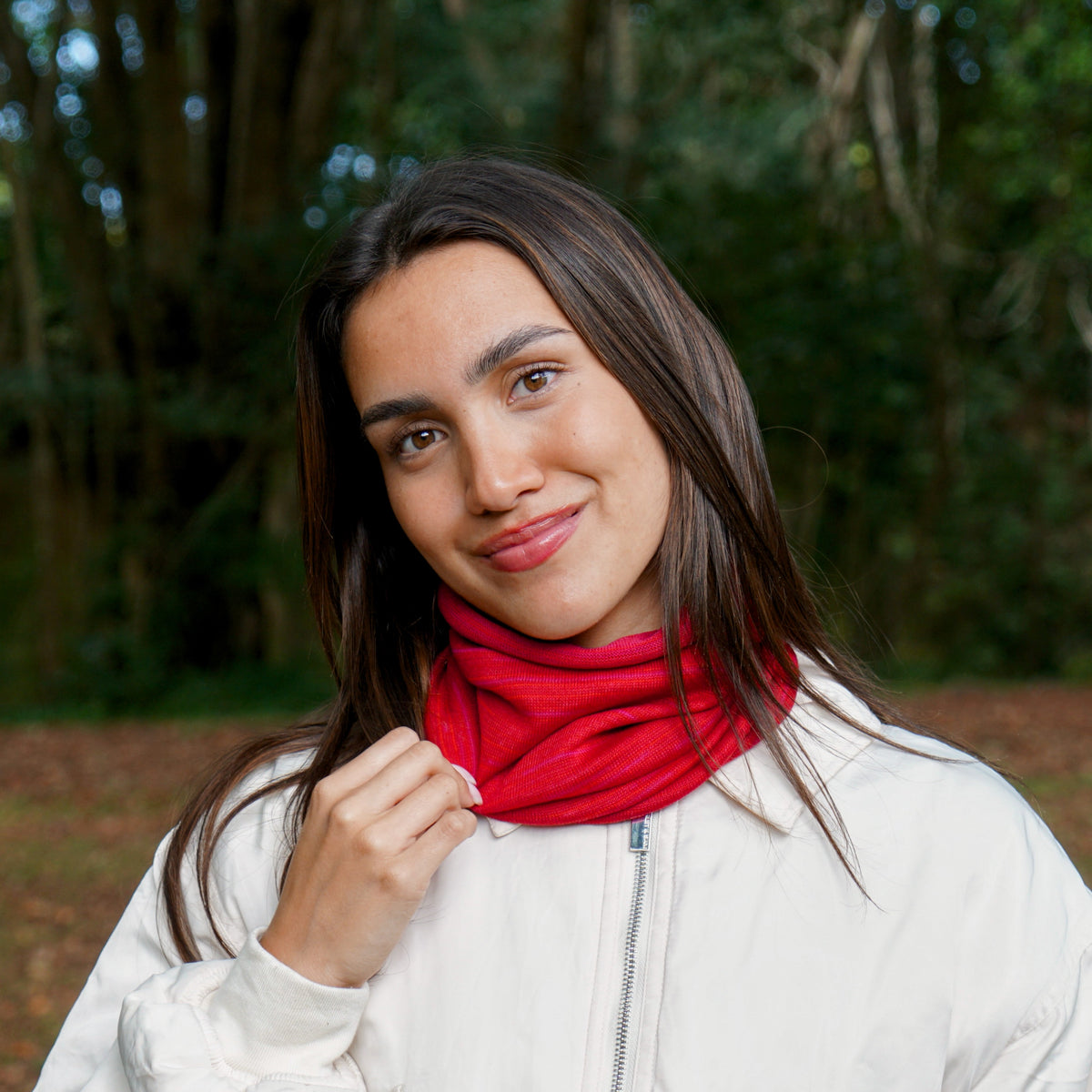 Flamenco Red Merino Beanie Wrap - Limited Edition