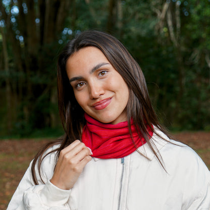 Flamenco Red Merino Beanie Wrap - Limited Edition