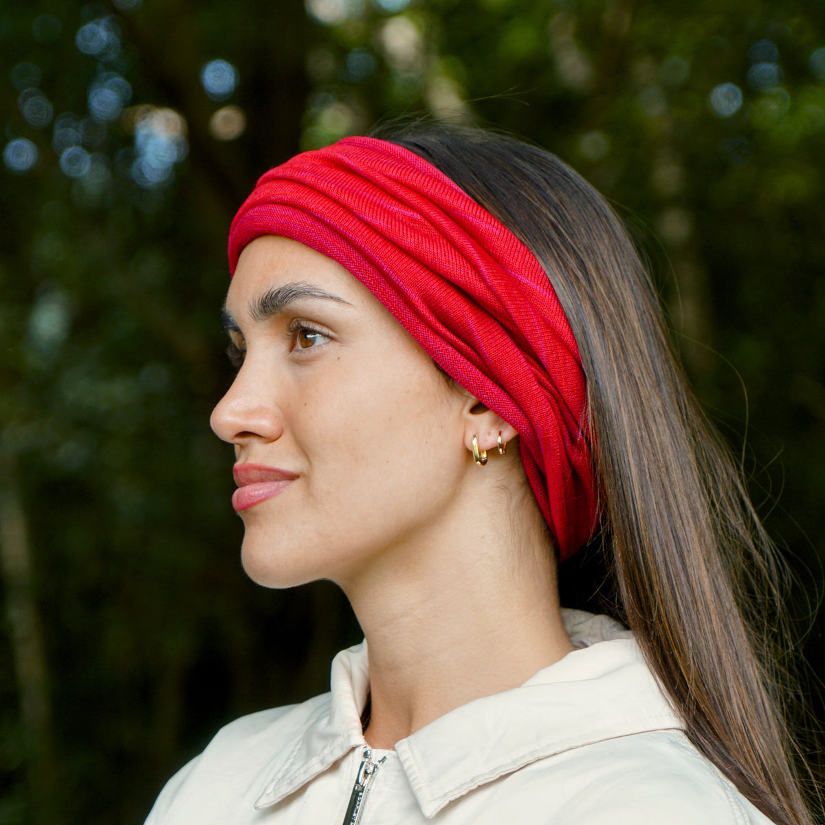 Flamenco Red Merino Beanie Wrap - Limited Edition