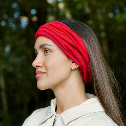 Flamenco Red Merino Beanie Wrap - Limited Edition