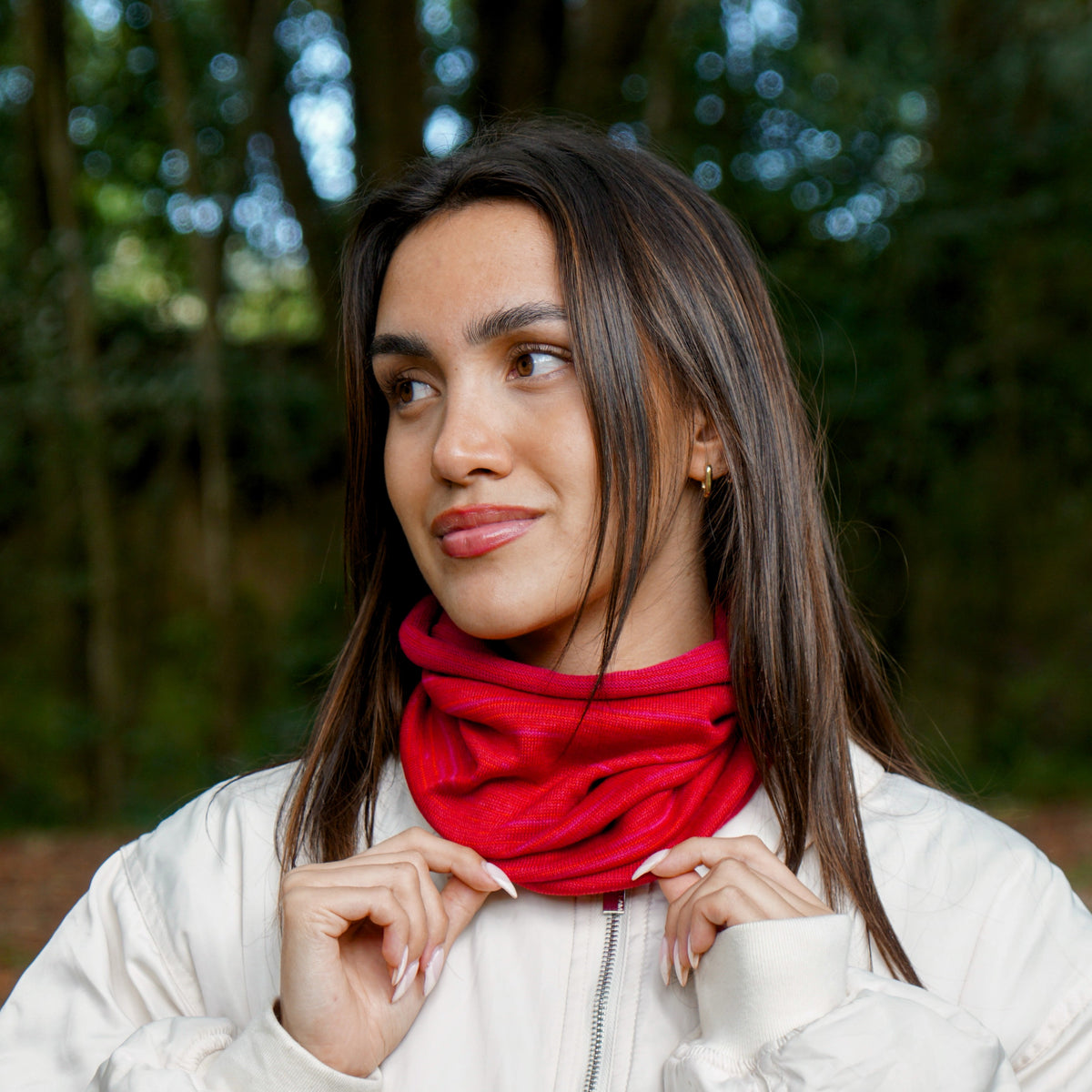 Flamenco Red Merino Beanie Wrap - Limited Edition